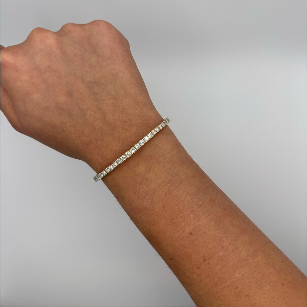 14K Gold 2.00CT Natural Diamond Flexible Bangle